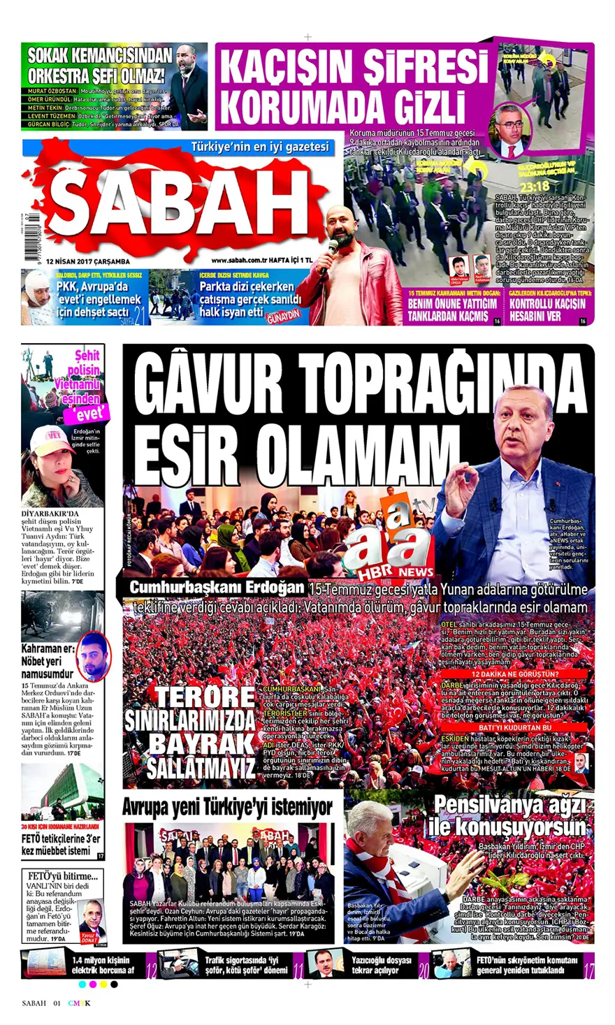 Günün gazete manşetleri - 12 Nisan 2017 7