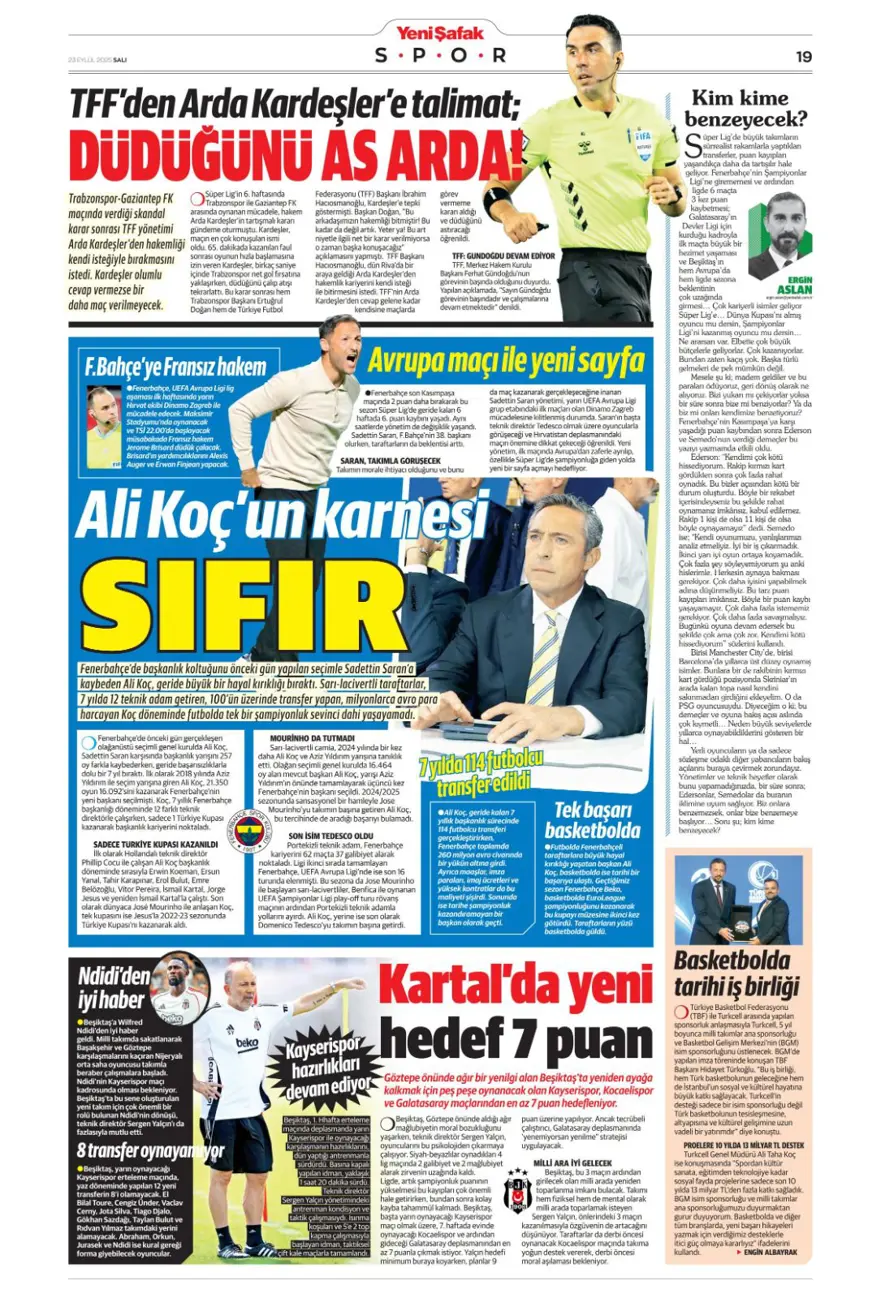 "Süper Lig'in Aslan'ı" (23 Eylül spor manşetleri) 37