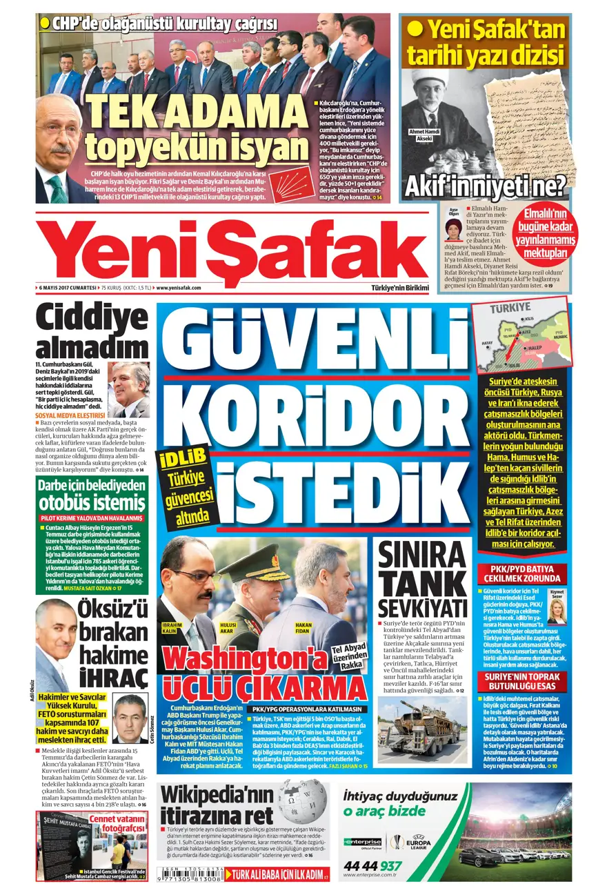 Günün gazete manşetleri - 06.05.2017 15