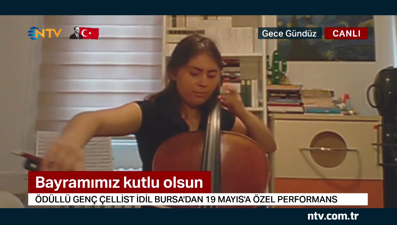 Ödüllü genç çellist İdil Bursa NTV'de (Gece Gündüz 19 Mayıs 2020)