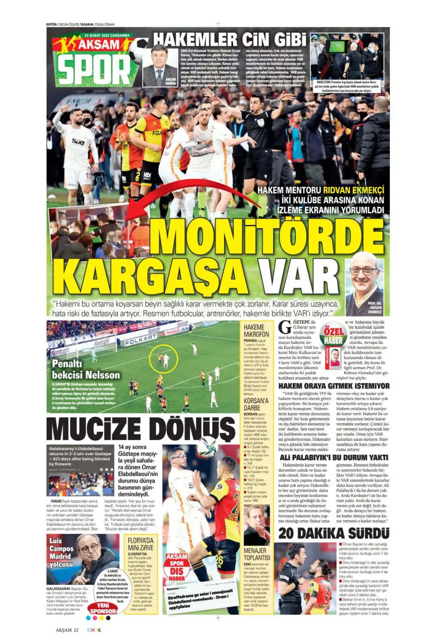 Günün spor manşetleri (23 Şubat 2022) 2