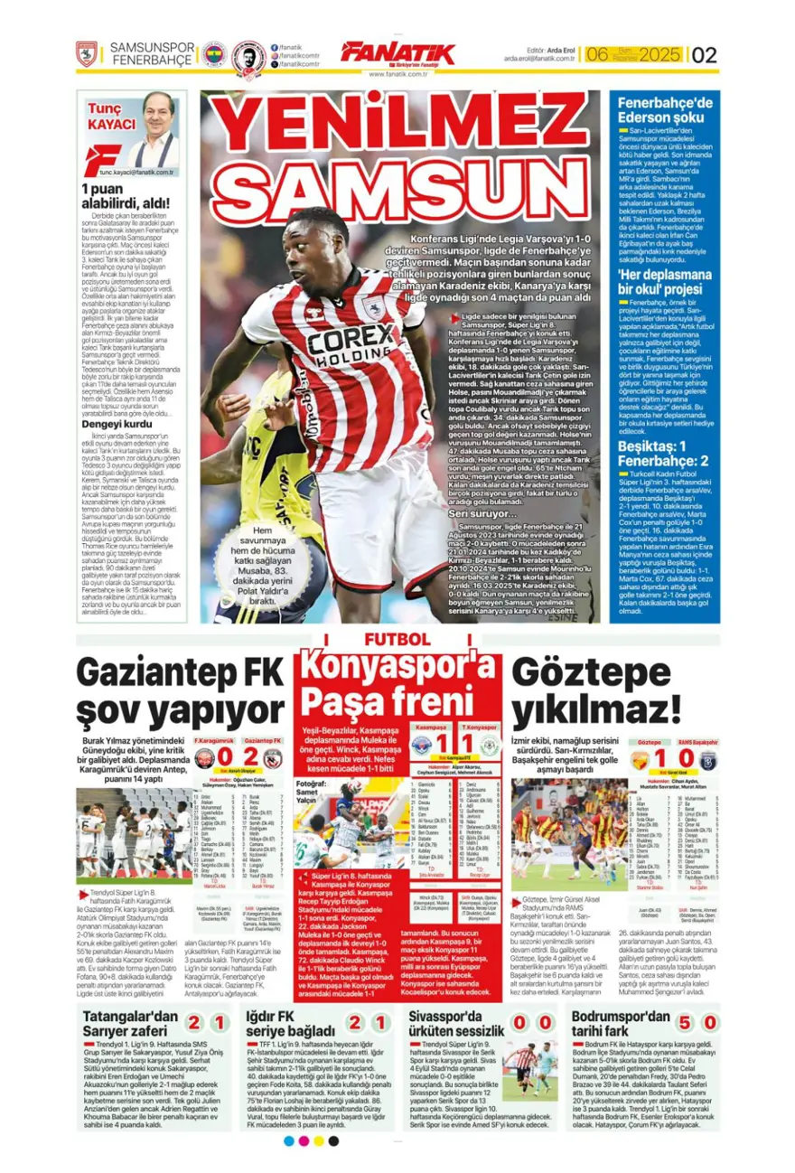 "İki ileri, bir geri" (6 Ekim 2025 spor manşetleri) 1 "İki ileri, bir geri" (6 Ekim 2025 spor manşetleri) 1