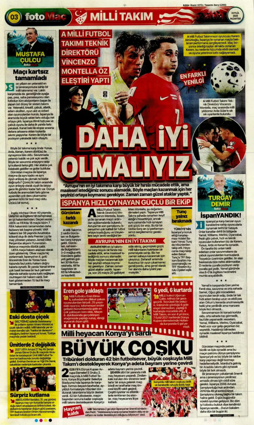 "Bozgun gecesi" (8 Eylül spor manşetleri) 5 "Bozgun gecesi" (8 Eylül spor manşetleri) 5