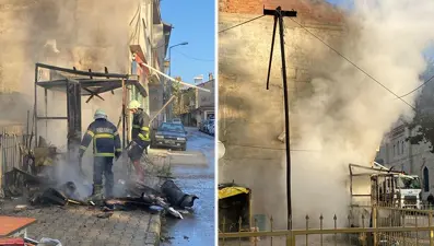 Taksi durağında piknik tüpü patladı