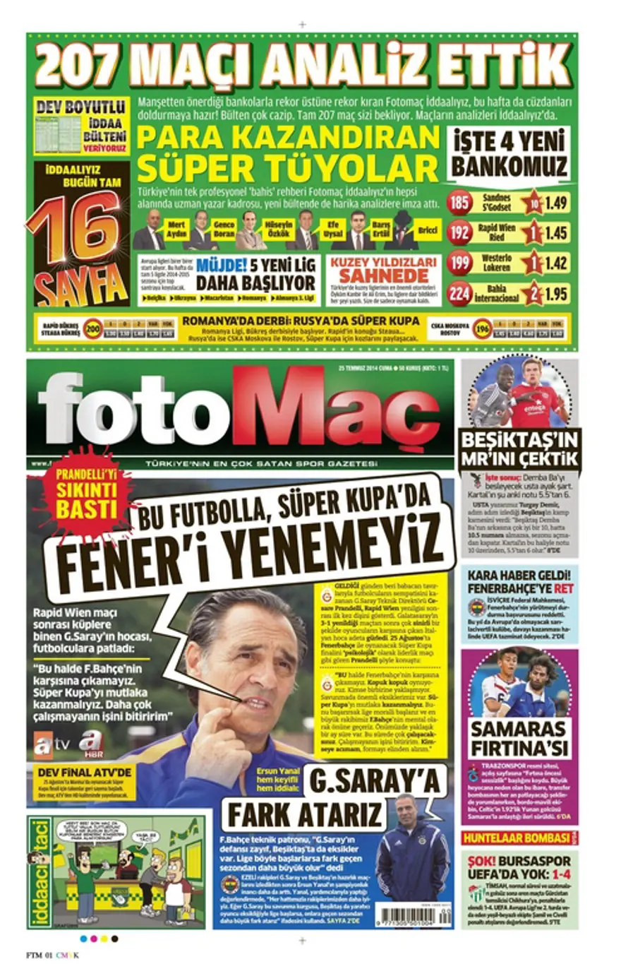 25 Temmuz Gazete manşetleri 18