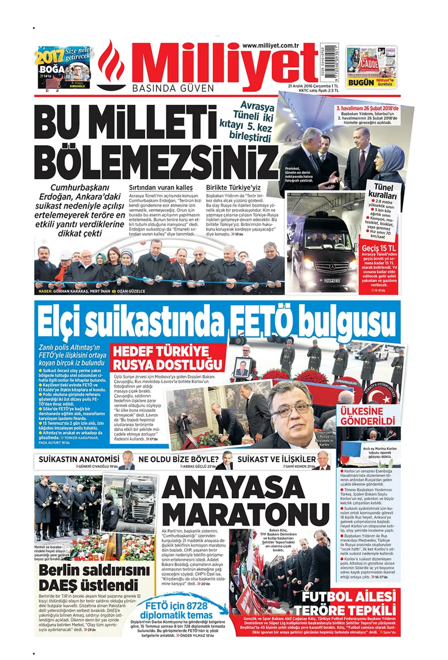 Günün gazete manşetleri - 21 Aralık 2016 3