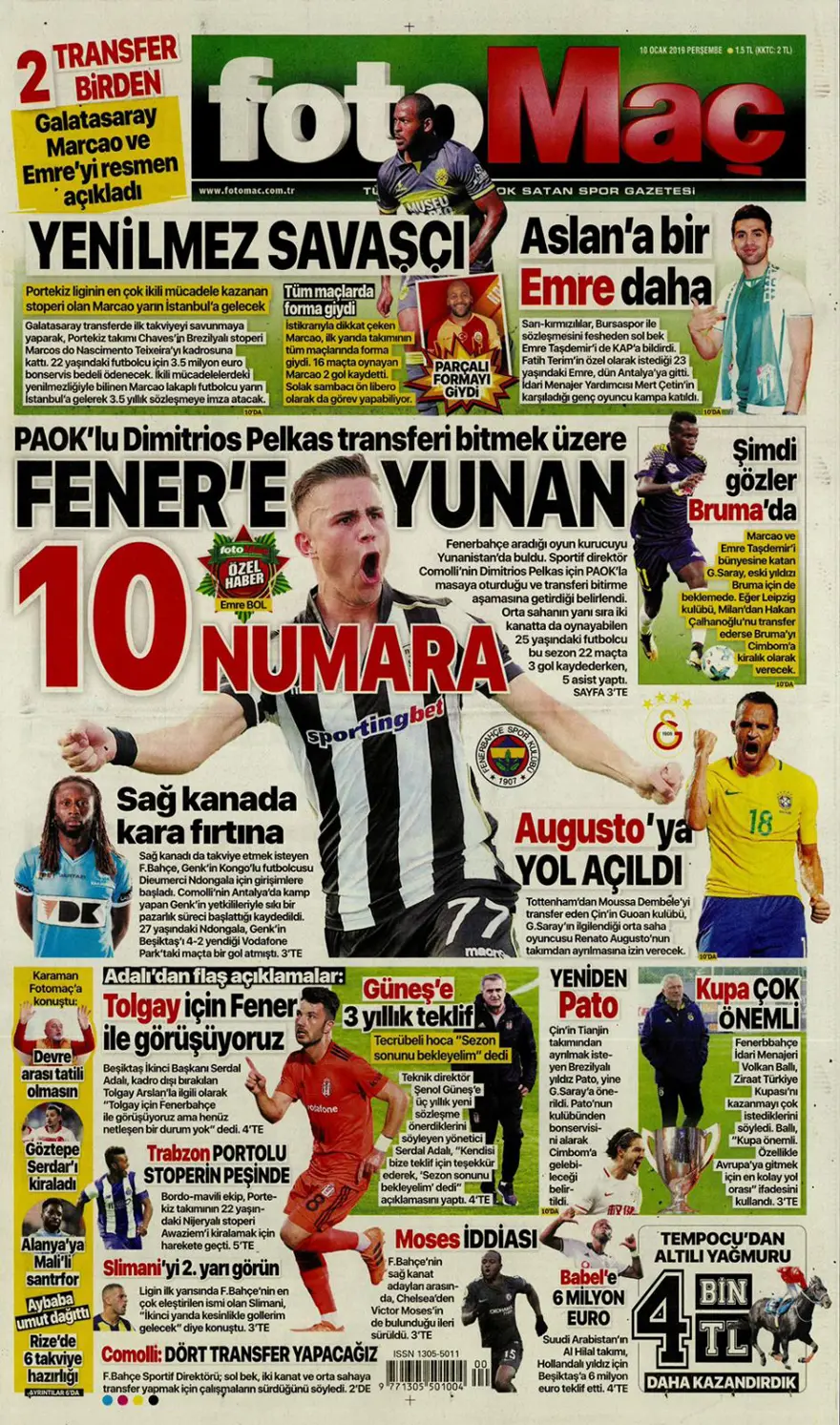 Günün gazete manşetleri - 10 Ocak 2019 13