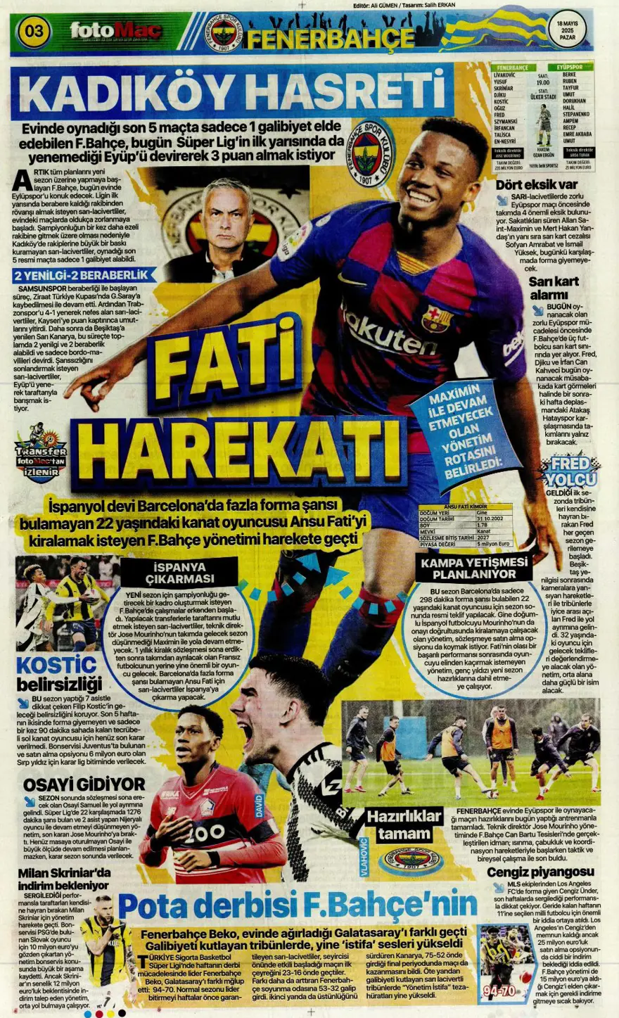 "Devler Ligi hediyesi Silva" (18 Mayıs 2025 spor manşetleri) 7 "Devler Ligi hediyesi Silva" (18 Mayıs 2025 spor manşetleri) 7