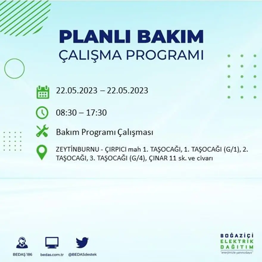 İstanbul'un 22 ilçesinde elektrik kesintisi: Elektrikler ne zaman gelecek? (22 Mayıs BEDAŞ planlı elektrik kesintisi) 56