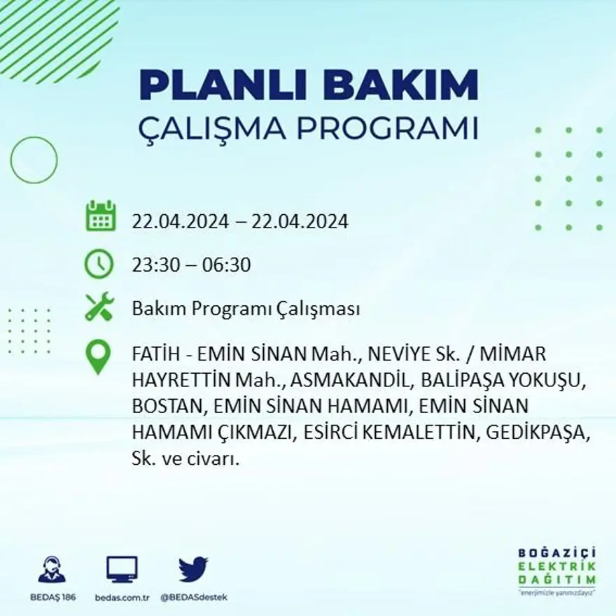 22 Nisan tarihli BEDAŞ kesinti programı: İstanbul'un 18 ilçesinde elektrik kesintisi: Elektrikler ne zaman gelecek? 44 22 Nisan tarihli BEDAŞ kesinti programı: İstanbul'un 18 ilçesinde elektrik kesintisi: Elektrikler ne zaman gelecek? 44
