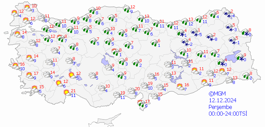 12 ARALIK PERŞEMBE HAVA DURUMU 14
