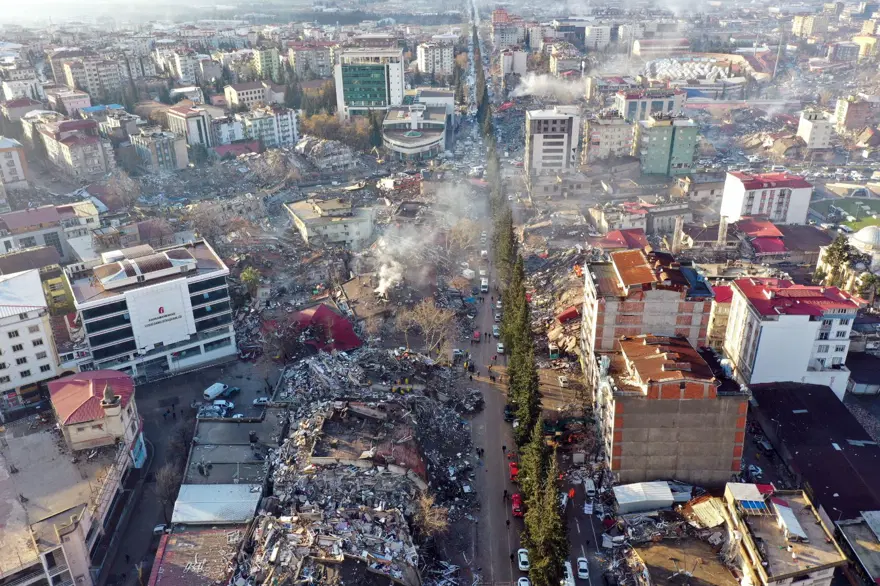 Kahramanmaraş'ta yıkımın boyutu havadan görüntülendi 1