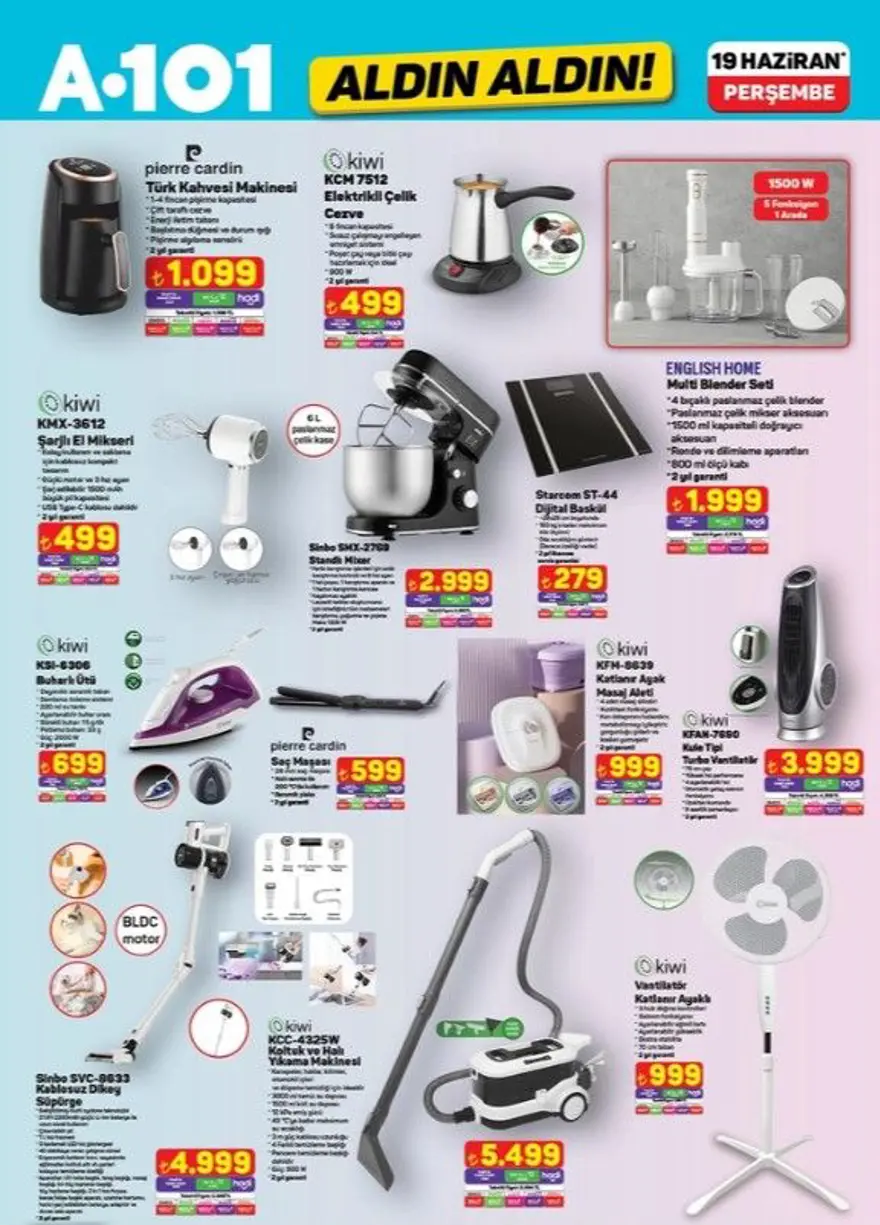 A101 aktüel katalog 19 Haziran 2025: Çamaşır makinesi, buzdolabı, halı yıkama makinesi, katlanabilir elektrikli bisiklet satışa çıkıyor 6