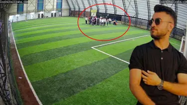 Halı saha maçında kalbine yenildi