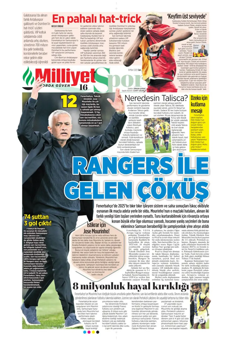 "Osimhen için iki seçenek var" (18 Mart 2025 spor manşetleri) 28