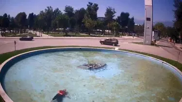 Dengesini kaybetti, süs havuzuna düştü
