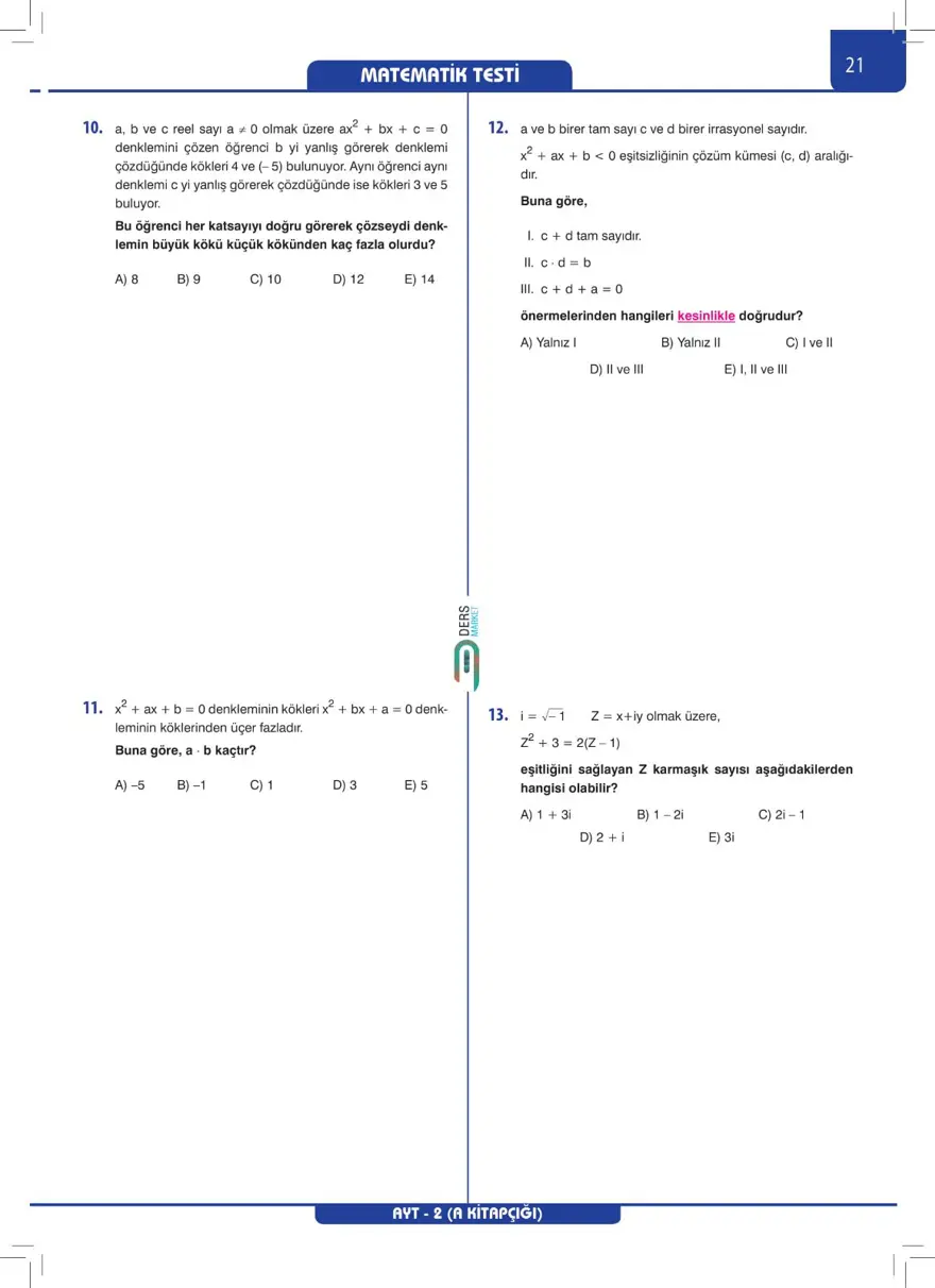 AYT Deneme Sınavı 19