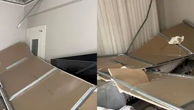 Asma tavan çöktü: Anne ve iki çocuğu ölümden döndü