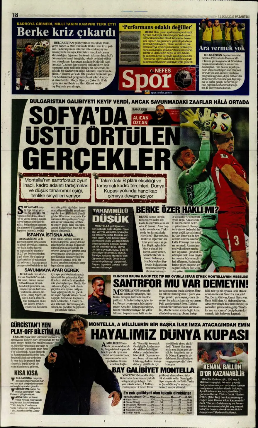 "Bayern'in dinamosu Fener'e..." (13 Ekim 2025 spor manşetleri) 10