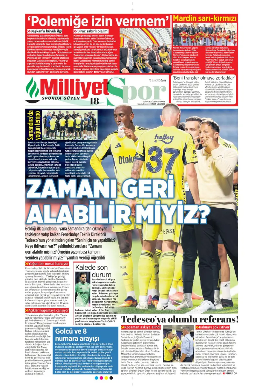 "Operasyon başlıyor" (10 Ekim 2025 spor manşetleri) 9 "Operasyon başlıyor" (10 Ekim 2025 spor manşetleri) 9