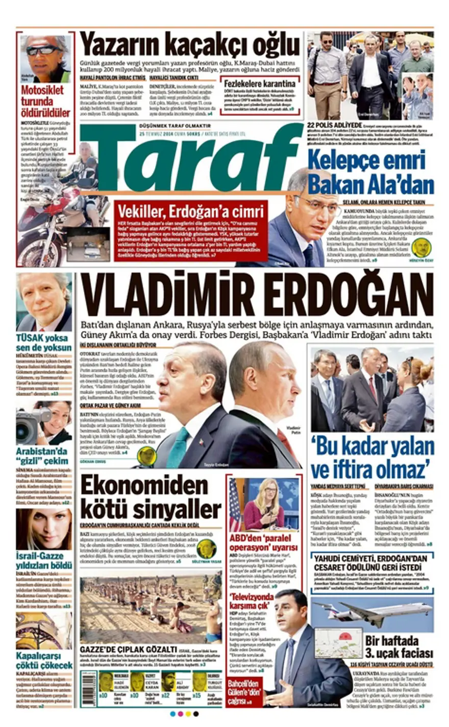 25 Temmuz Gazete manşetleri 14