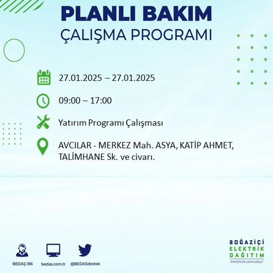 İstanbul'un birçok ilçesinde elektrik kesintisi: Avcılar'da elektrikler ne zaman gelecek? BEDAŞ kesinti programı 1