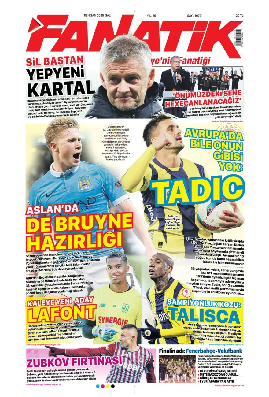 "Mertens'in yerine dünya yıldızı" (15 Nisan 2025 spor manşetleri) 3
