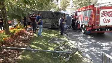 Sultangazi'de kapkaççıları kovalarken kaza yaptı