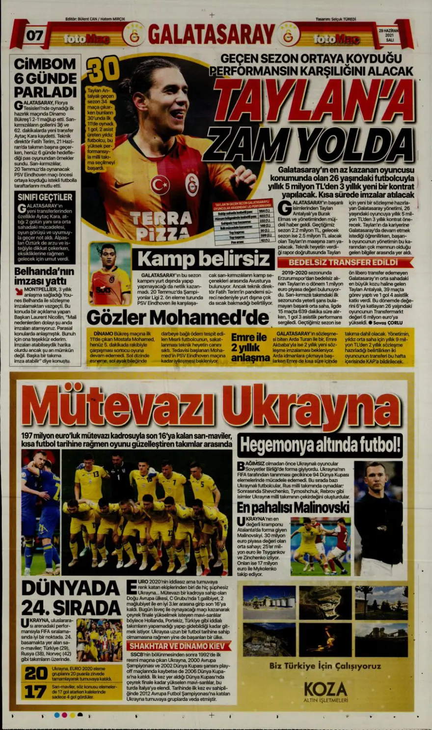 Günün spor manşetleri (29 Haziran 2021) 2