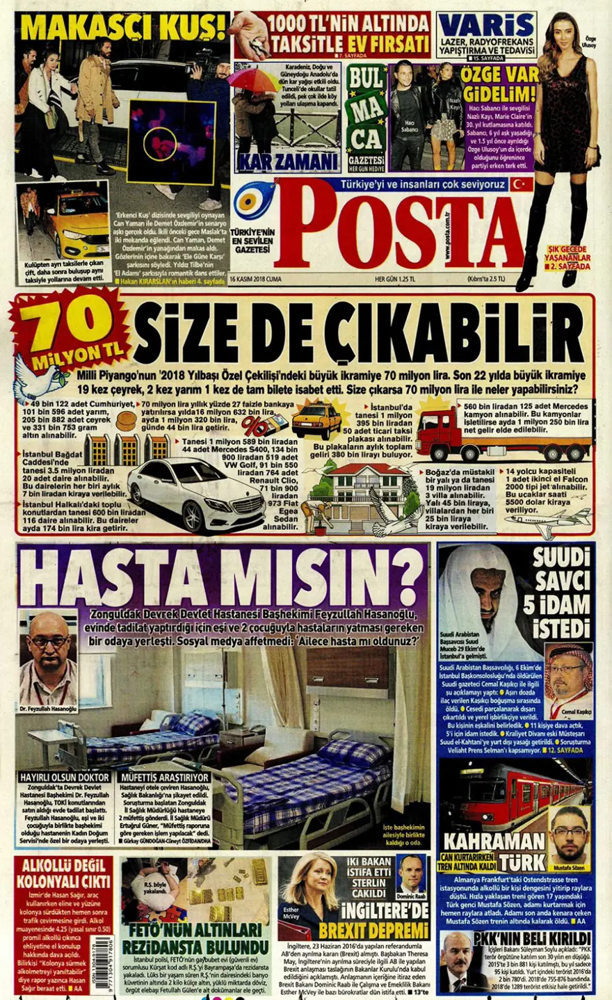 Günün gazete manşetleri - 16 Kasım 2018 10 Günün gazete manşetleri - 16 Kasım 2018 10