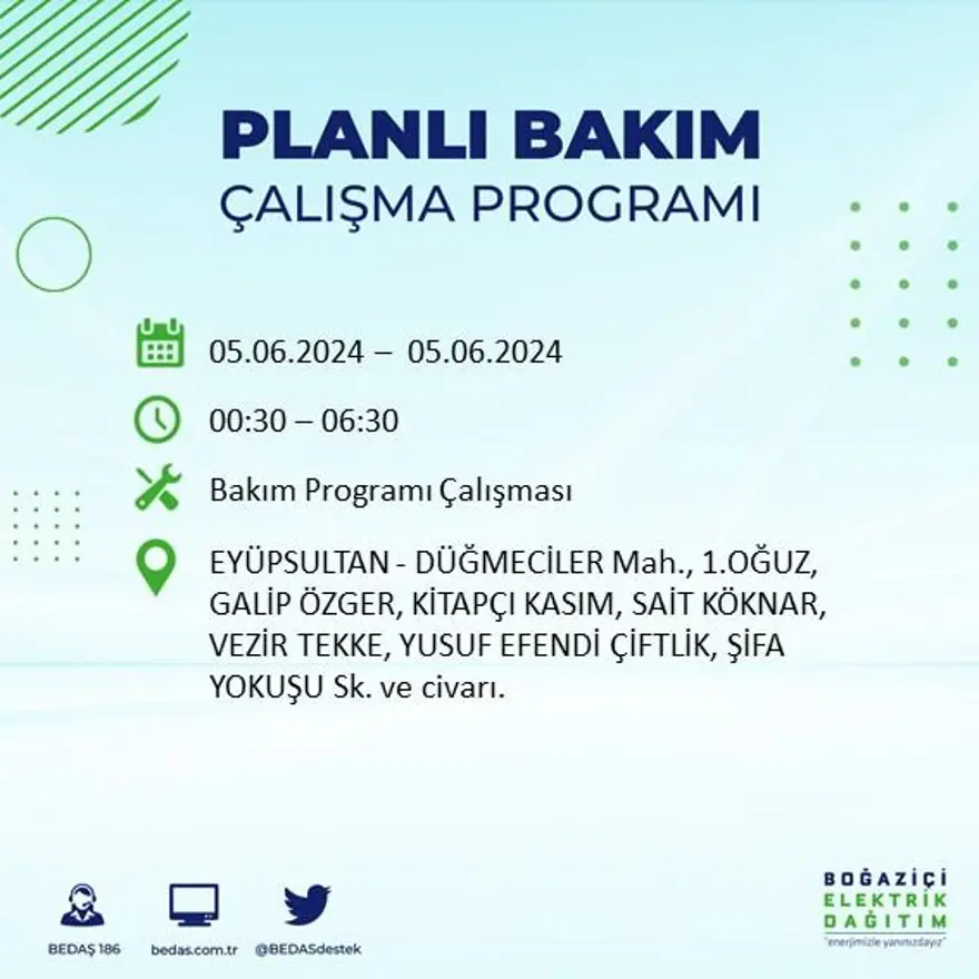 İstanbul'un 19 ilçesinde elektrik kesintisi: Elektrikler ne zaman gelecek? (5 Haziran BEDAŞ kesinti programı) 35 İstanbul'un 19 ilçesinde elektrik kesintisi: Elektrikler ne zaman gelecek? (5 Haziran BEDAŞ kesinti programı) 35
