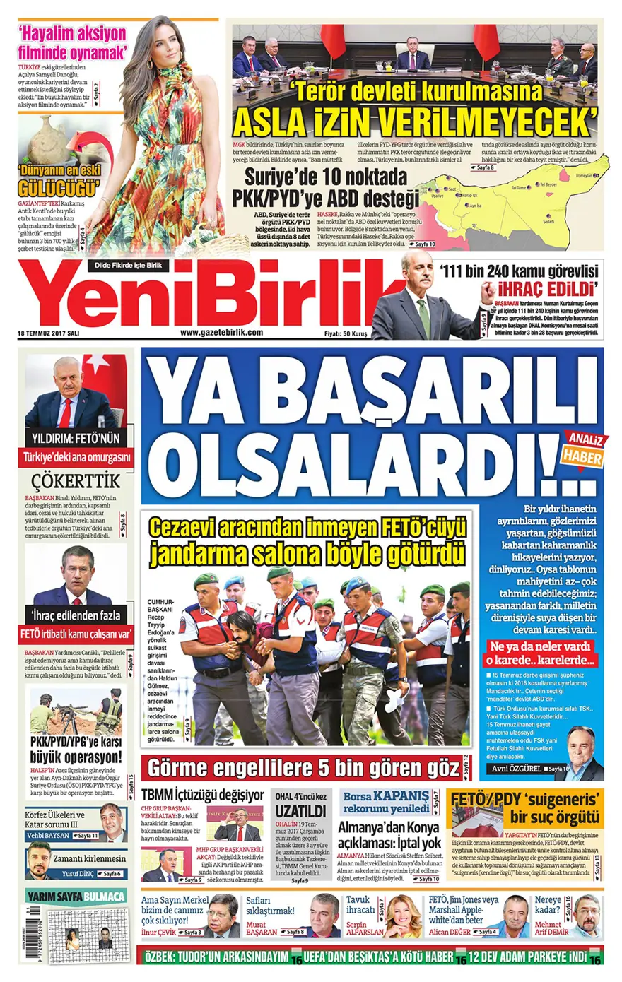 Günün gazete manşetleri - 18 Temmuz 2017 16