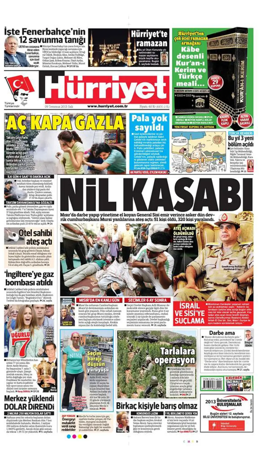 9 Temmuz 2013 gazete manşetleri 8