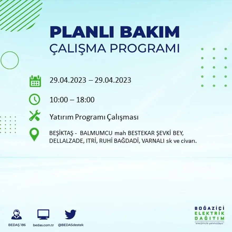 İstanbul'un 14 ilçesinde elektrik kesintisi: Elektrikler ne zaman gelecek? (29 Nisan BEDAŞ planlı elektrik kesintisi) 4