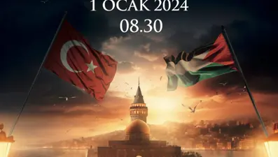 Galata Köprüsü'nde Gazze eylemi