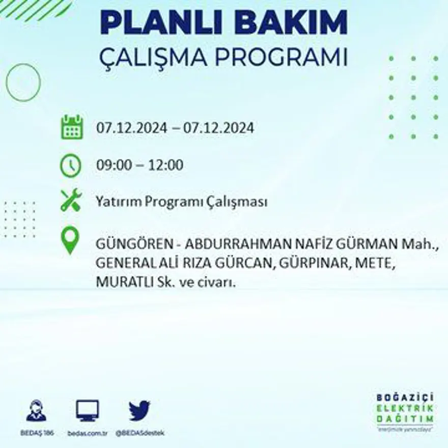 Bugüne dikkat! İstanbul'un 13 ilçesinde elektrik kesintisi: Elektrikler ne zaman gelecek? BEDAŞ programı 14
