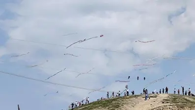 Uçurtma şöleni renkli görüntüler oluşturdu