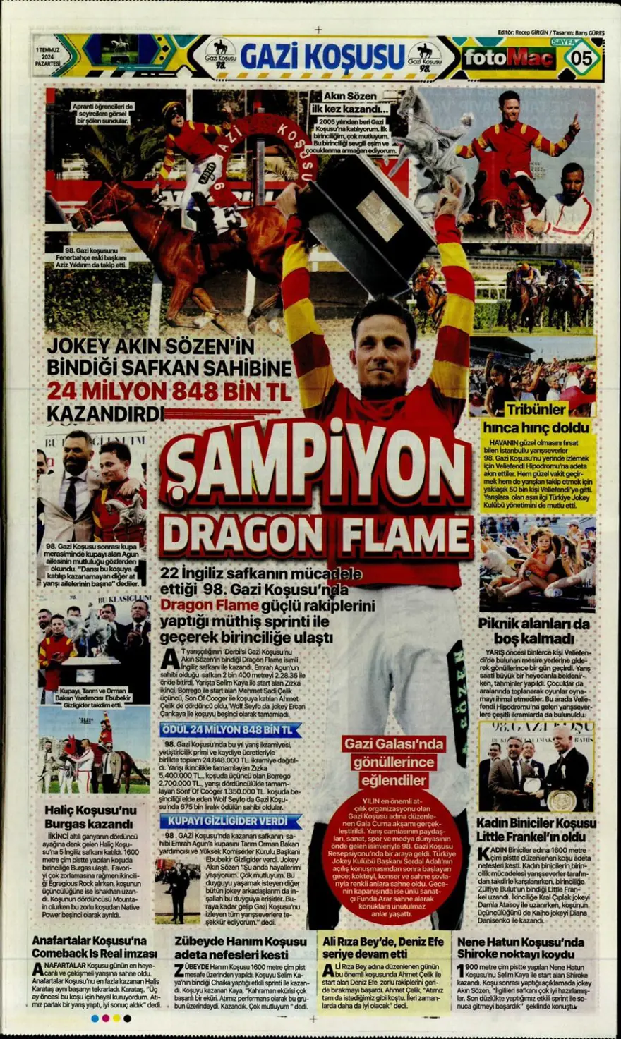 "Türkiye intikam için hevesli" (1 Temmuz 2024 spor manşetleri) 5