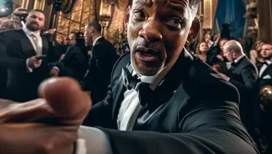 Will Smith'in tokadı yapay zekayla Chris Rock'ın gözünden canlandırıldı