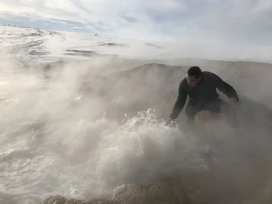 Karlı dağ başında 'termal jakuzi' 6