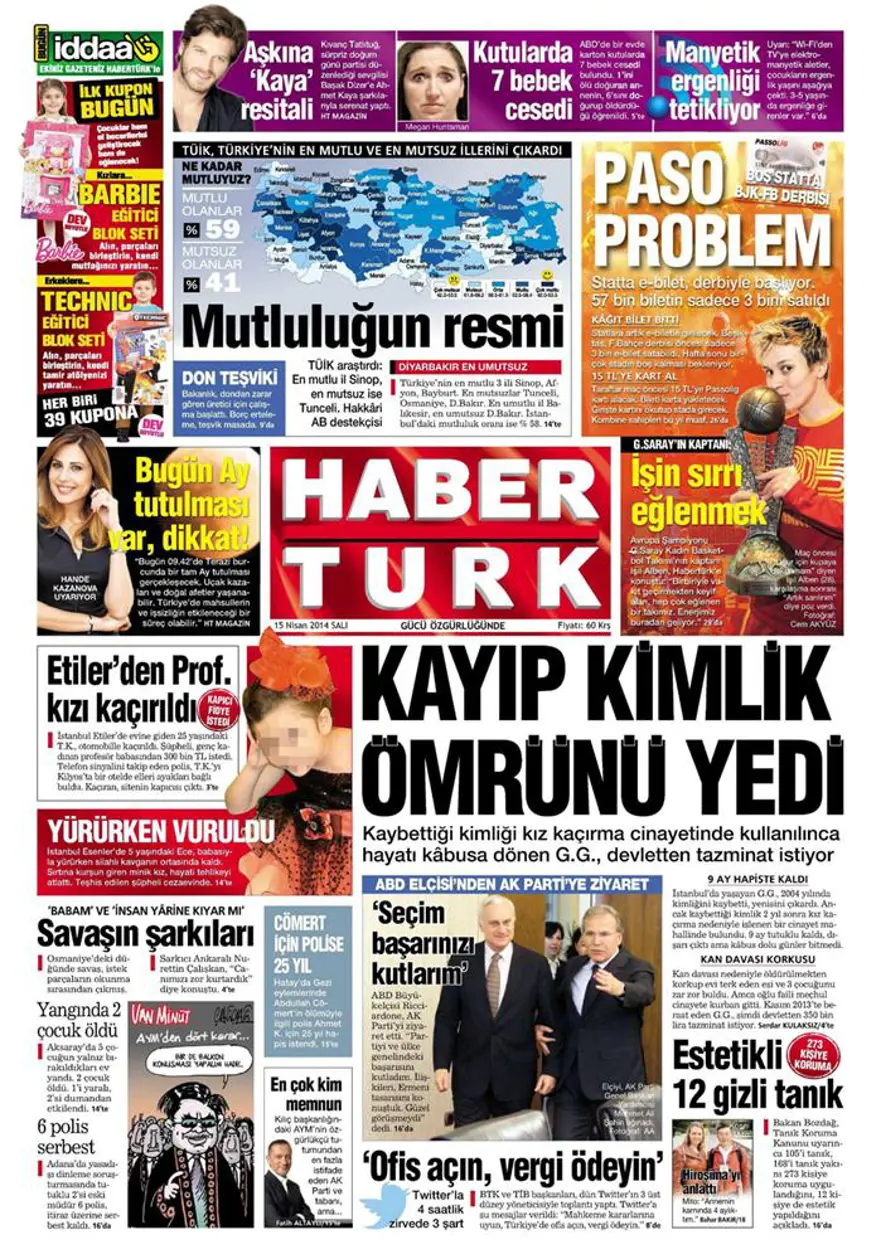 Günün gazete manşetleri - 15 Nisan 2014 7 Günün gazete manşetleri - 15 Nisan 2014 7