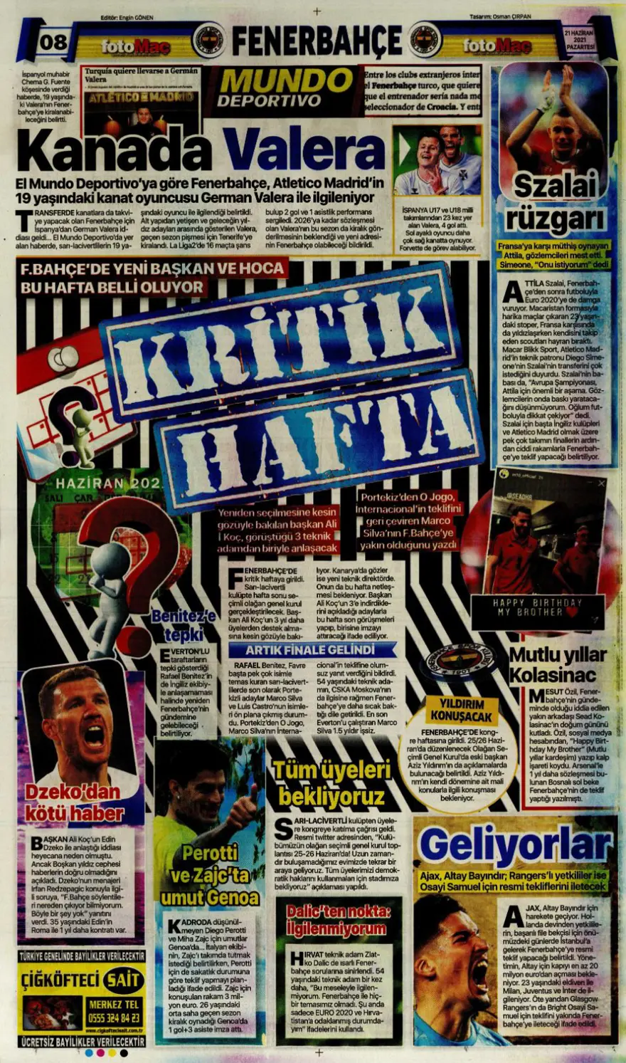 Günün spor manşetleri (21 Haziran 2021) 4