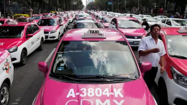 Meksika'da taksicilerden Uber protestosu