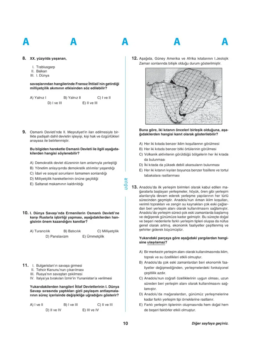 YKS - AYT deneme sınavı 9