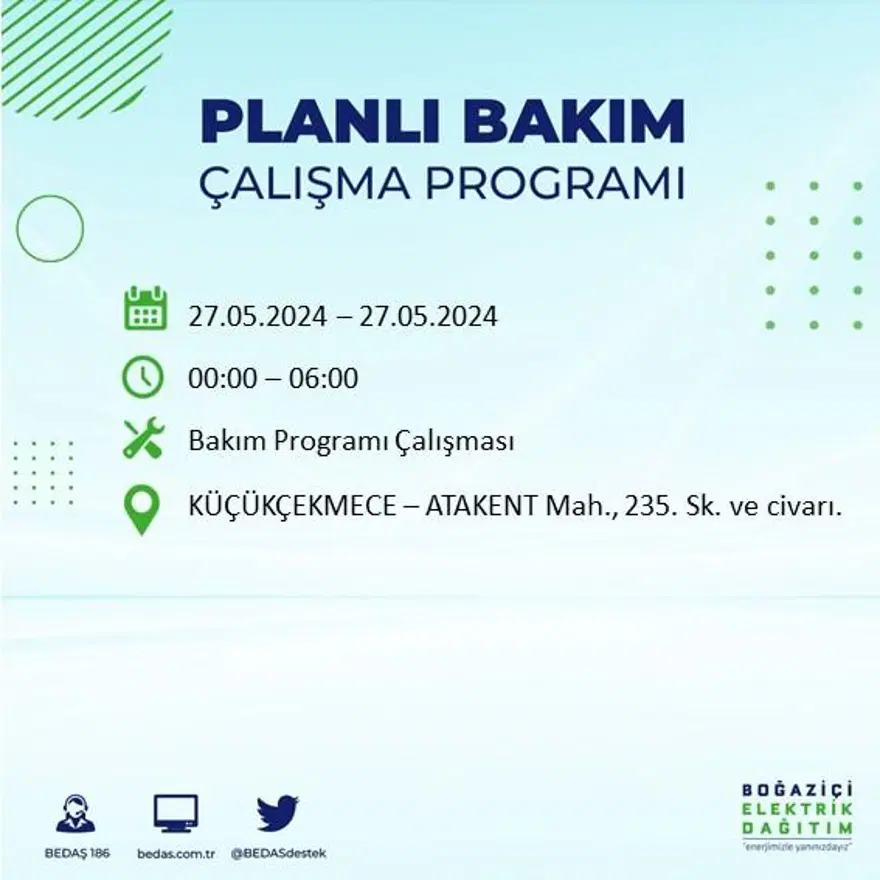 İstanbul'un 21 ilçesinde elektrik kesintisi: Elektrikler ne zaman gelecek? (27 Mayıs BEDAŞ kesinti programı) 38