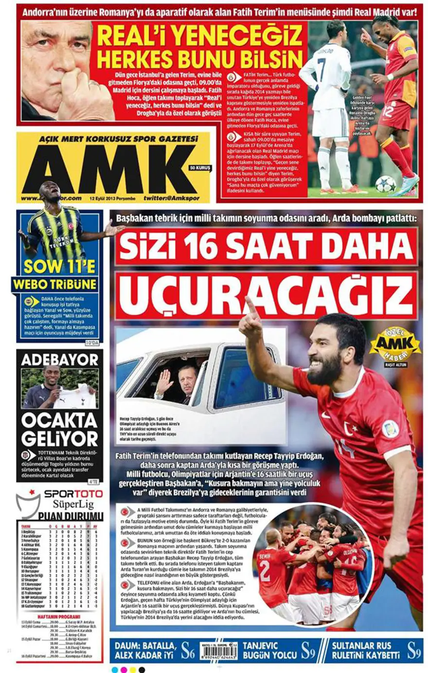 12 Eylül 2013 gazete manşetleri 16