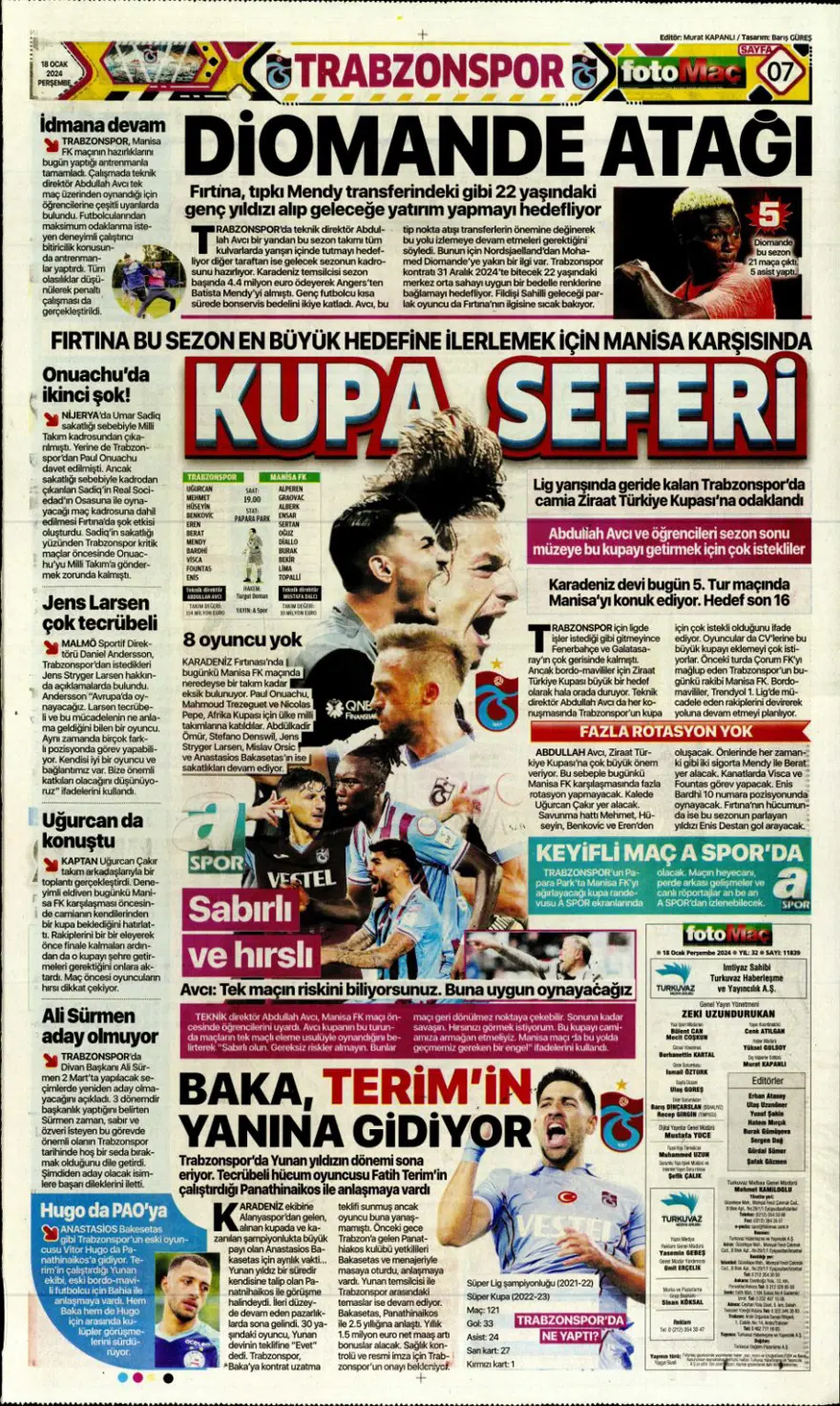 "Aslan'dan Mangala harekatı" (18 Ocak 2024 spor manşetleri) 4 "Aslan'dan Mangala harekatı" (18 Ocak 2024 spor manşetleri) 4