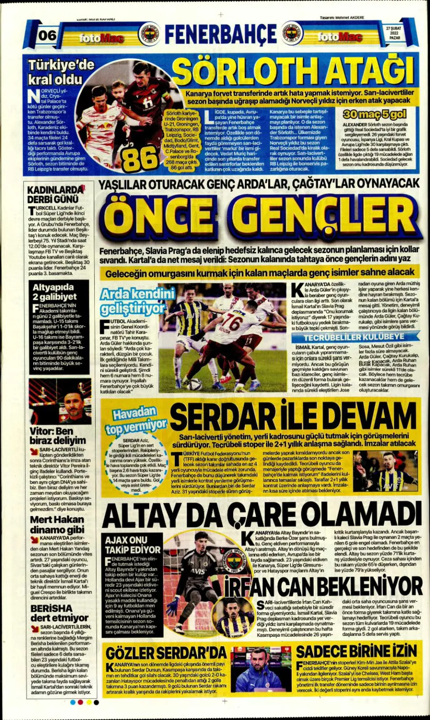 Günün spor manşetleri (27 Şubat 2022) 11