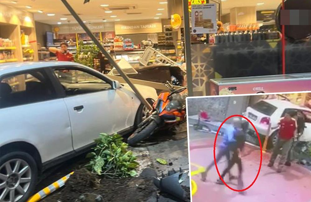 Akaryakıt istasyonunda dehşet anları: Ezmeye çalıştı,bıçakla kovaladı, motosikletli kaskını çıkarınca kurtuldu!
