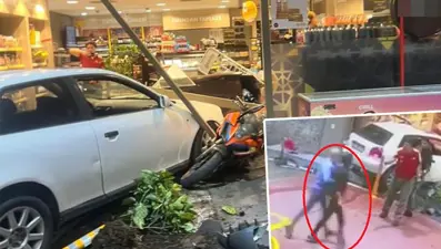 Akaryakıt istasyonunda dehşet anları: Ezmeye çalıştı,bıçakla kovaladı, motosikletli kaskını çıkarınca kurtuldu!